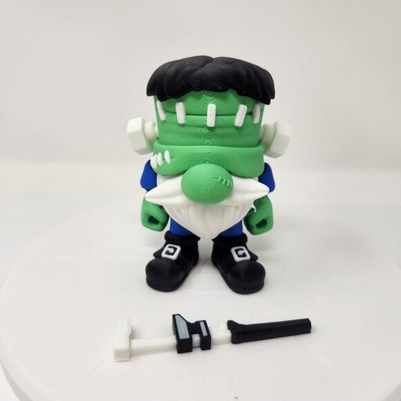 Frankenstein Gnome w/Wrench 3D Printed Articulated Flexi Factory Figure 4.5" (h) - Picture 2 of 7